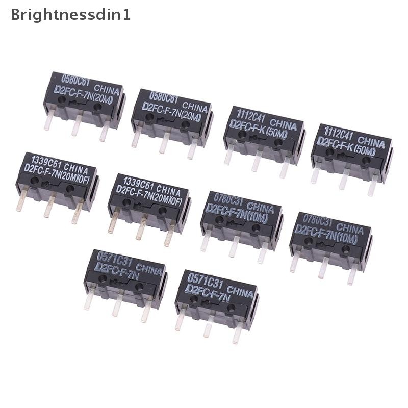 [Brightnessdin] เมาส์ Micro Switch 2 ชิ้น D2FC-F-7N 10M 20M of D2FC-F-K(50M) -RZ D2F-01 D2F-01F-L Bq