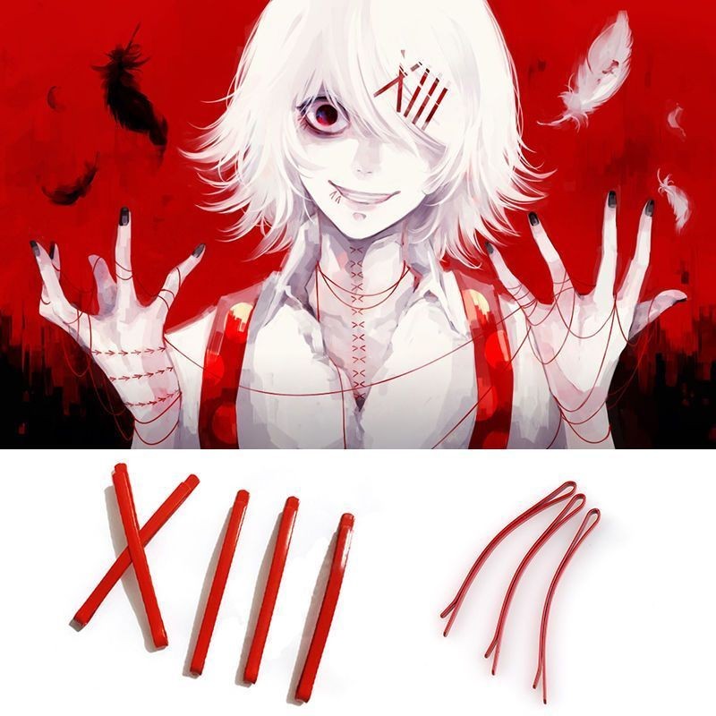 หัวผมคอสเพลย์แบบ Juzo Suzuya Rei จาก Tokyo Ghoul สีแดง