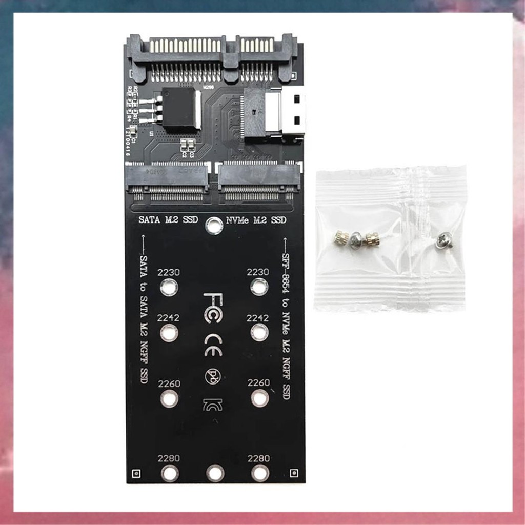 M2 SSD อะแดปเตอร์ M.2 Ngff SSD ถึง + M2 NVME SSD เป็น SFF-8654 Converter เป็น M2 การ์ดขยาย