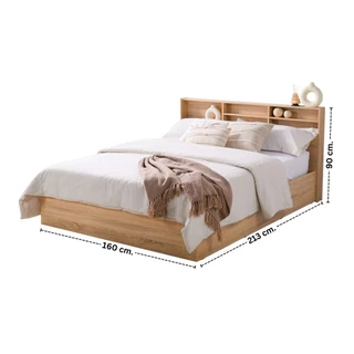 Koncept Furniture เตียง 5 ฟุต รุ่น Haley สีไม้อ่อน แบรนด์ KONCEPT FURNITURE