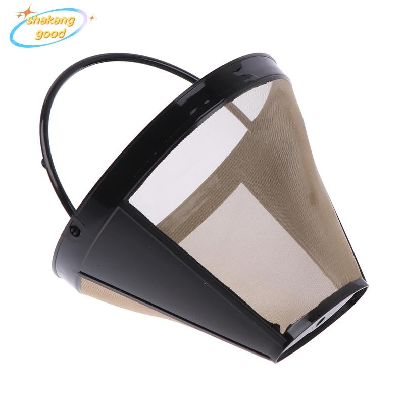 Skth ที่กรองกาแฟ ทรงกรวย ใช้ซ้ําได้ ด้ามจับซักได้ SKK