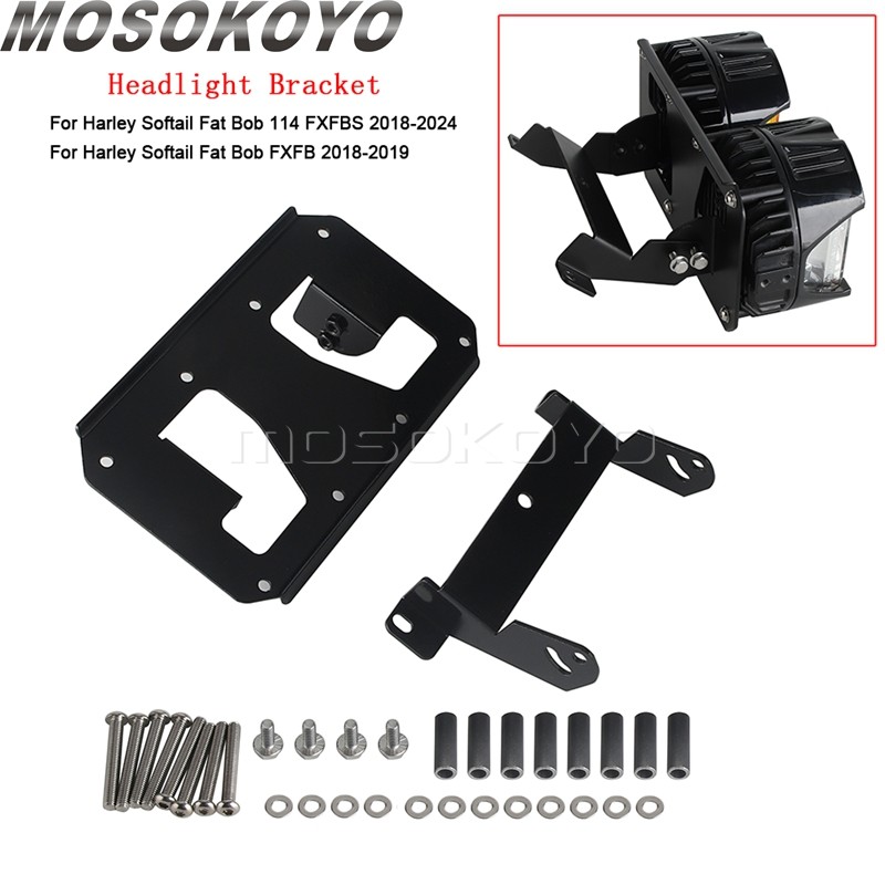 Gรถจักรยานยนต์ LED ไฟหน้ายึดสําหรับ Harley Softail M8 FAT BOB 114 FXFBS FXFB สําหรับ Baja Designs Du