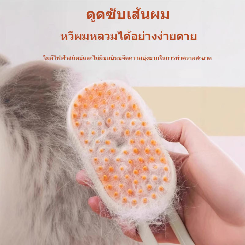 3 in 1 Steam Pet Grooming Brush หวีนวดสําหรับแมวสุนัขกําจัดขนหลุดและทําความสะอาดได้อย่างง่ายดาย - รูปที่ 2