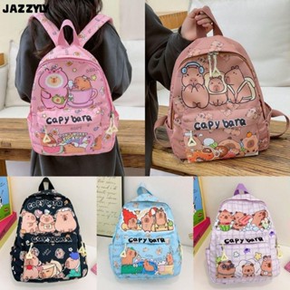 JAZZYLY กระเป๋านักเรียน กระเป๋าเป้คาปิบาร่า ความจุใหญ่ ไนลอน…