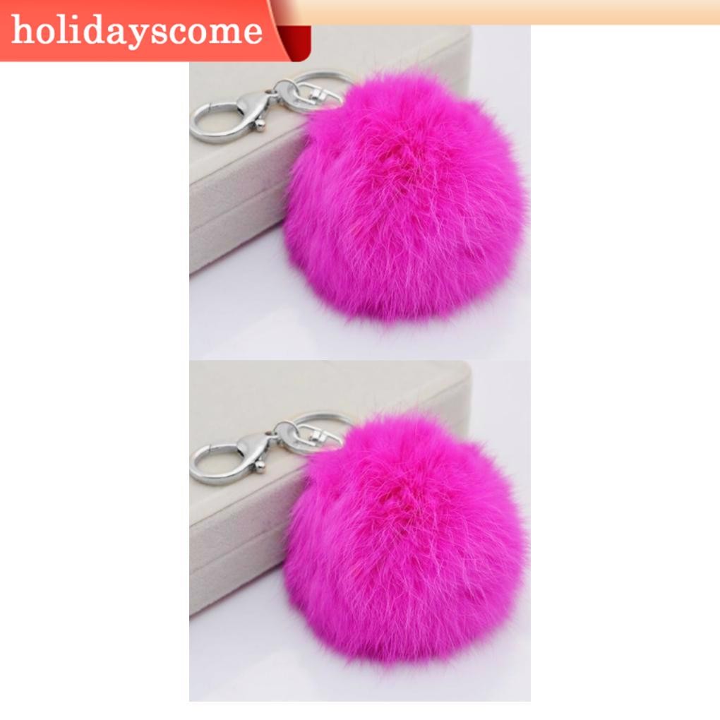 2 8 ซม.Fur Ball กระเป๋าถือ Key Chain รถโทรศัพท์ Key Ring จี้