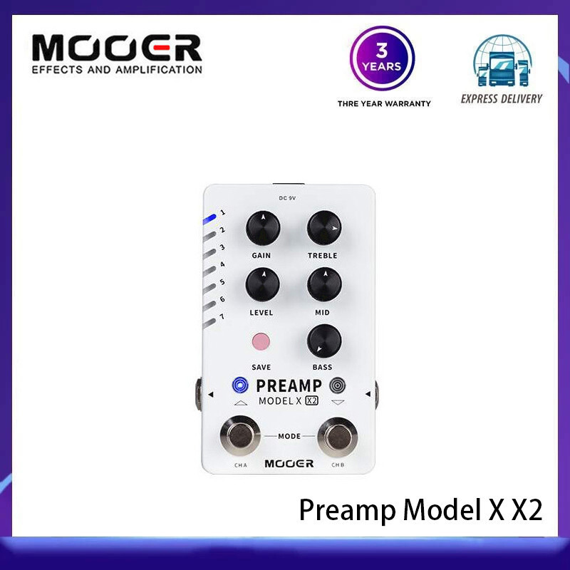 MOOER Preamp รุ่น X2 Dualchannel Digital Preamp Pedal พร้อม 14 ช่องที่ตั้งไว้ล่วงหน้ารองรับโหลด MNRS