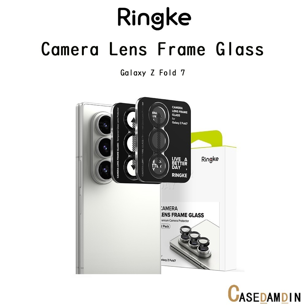 RINGKE Camera Lens Frame Glass กระจกกันรอยเลนส์กล้องเกรดพรีเมี่ยมจากเกาหลี สำหรับ Galaxy Z Fold 7 x2