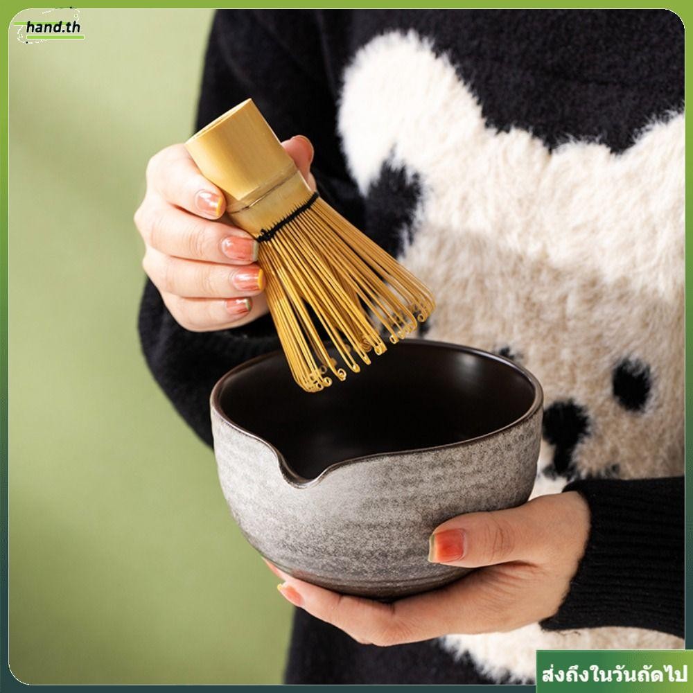 HAND Matcha Whisk Holder, ชามมัทฉะพื้นผิวแบบใช้ซ้ําได้, สีไล่ระดับสีพร้อมเทพวยเซรามิกชุดน้ําชาญี่ปุ่นคนรักชา