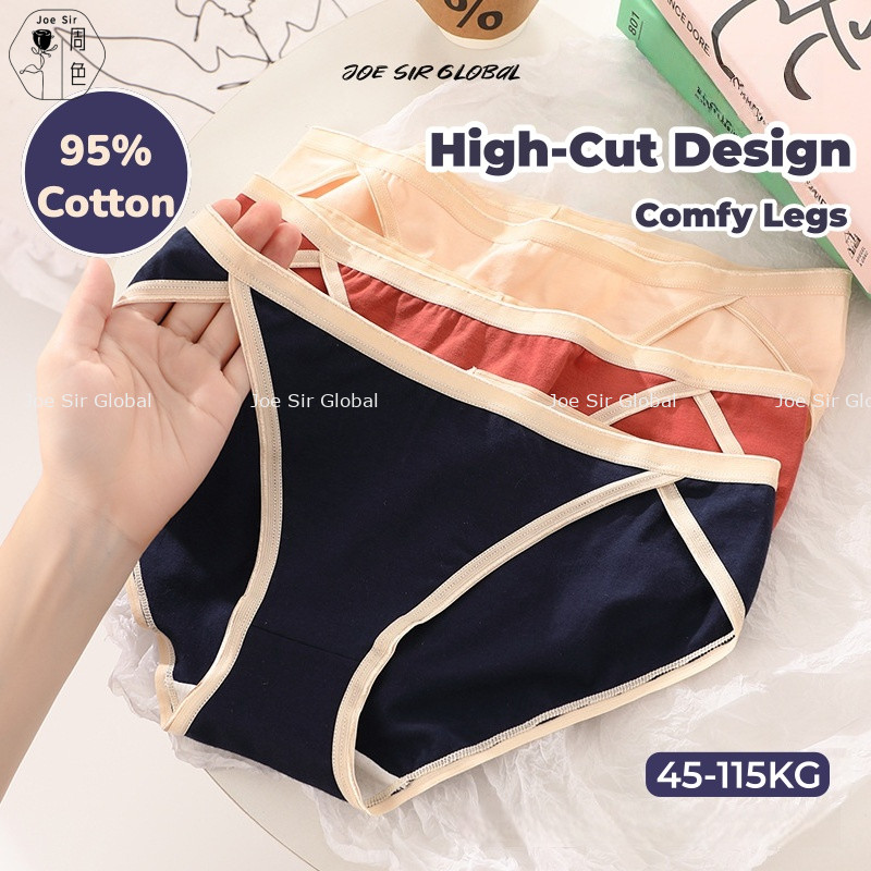 Joe Sir Plus ขนาดผู้หญิงชุดชั้นในผ้าฝ้าย High-Cut กางเกงชั้นในเซ็กซี่ Anti-แบคทีเรียสบายกางเกงแนวราบสําหรับผู้หญิง 45-115KG สไตล์ญี่ปุ่น