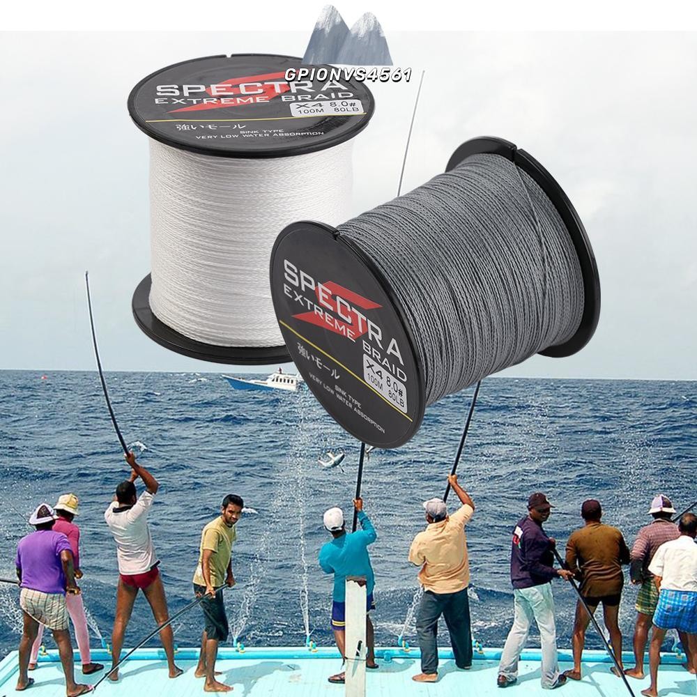 เชือกถัก PE 4 เส้น ทนทานและแข็งแรง รองรับน้ำหนักระหว่าง 6 ถึง 80 ปอนด์