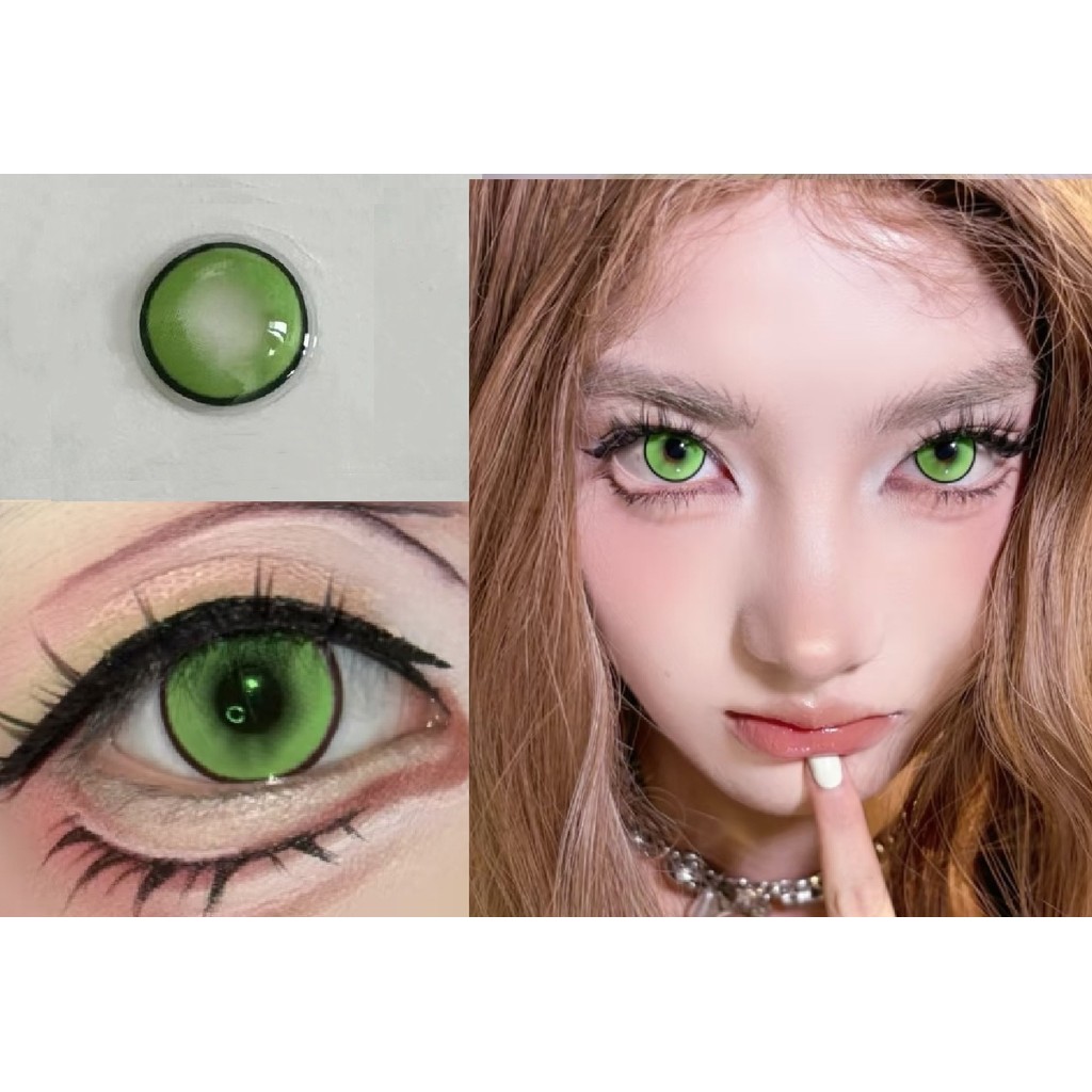 MFPPLV,Xiyoulens,Big Size ,14.50mm ,Gdia 13.8mm,(เกรด 0-8), คอนแทคเลนส์ 6 เดือนใช้ (สีเขียว)