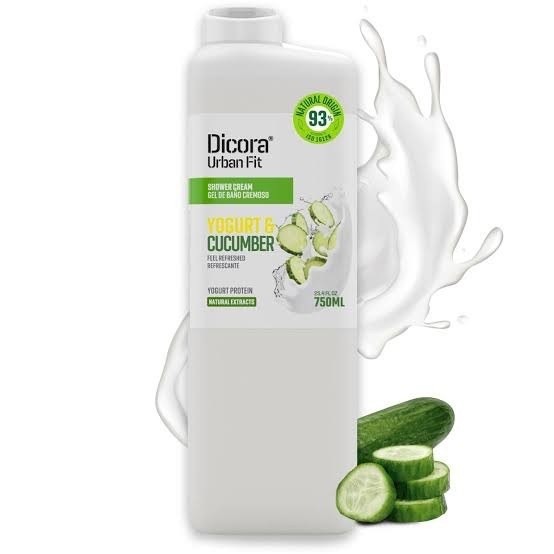 ฉลากไทยDicora Urban Fit Bath Gel Proteins Yogurt & Cucumber 750 ml