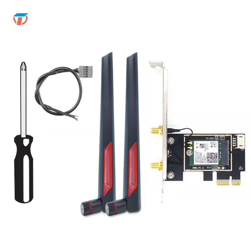 [edith_belloc.th]WiFi 7 BE200 Pcie Wireless WiFi Card+10DB เสาอากาศ BT5.4 Band 2.4G/5G/6GHz ไร้สาย B