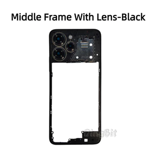สําหรับ Xiaomi Redmi 12 4G 23053RN02A ฝาหลังแบตเตอรี่ฝาครอบกลางกรอบพร้อมปุ่มปรับระดับเสียงเลนส์ LCD กรอบด้านหน้า