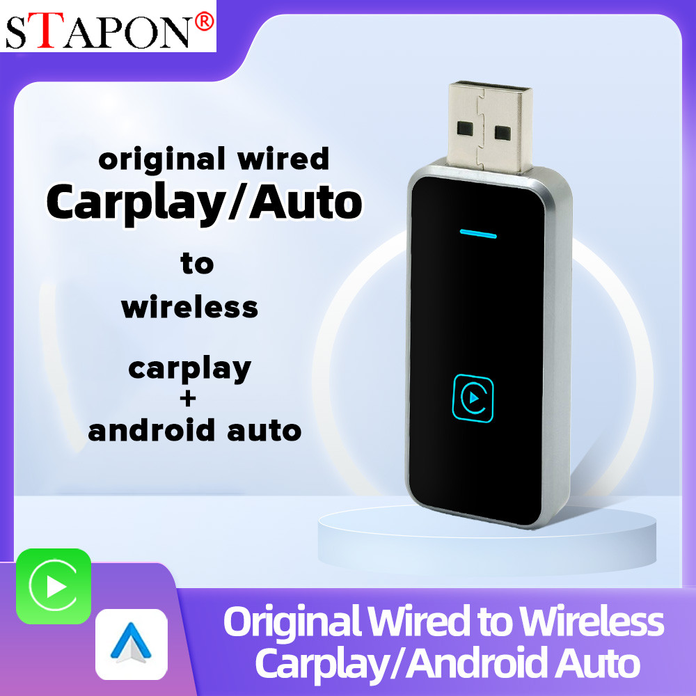 STAPON ไร้สาย carplay android auto สําหรับรถยนต์แบบมีสาย carplay/android auto dongle สําหรับการเชื่อ