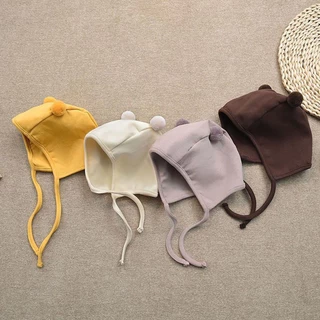 Bonnet น่ารักสำหรับทารกแรกเกิด ป้องกันลมและแสงแดด ออกแบบเพื่อความปลอดภัยและความสะดวกสบายของเด็กหญิง