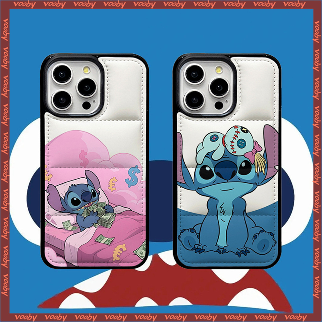 การ์ตูนStitchป้ายลงเสื้อแจ็คเก็ตHard Shellเคสโทรศัพท์เหมาะสําหรับIPhone17 17AIR 16 16P 16PM 16Plus 1