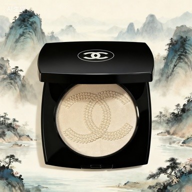 A9999-จํากัด High Gloss Contouring Plate Pressed Powder Double C Pearl White/Coral/Champagne-0AA