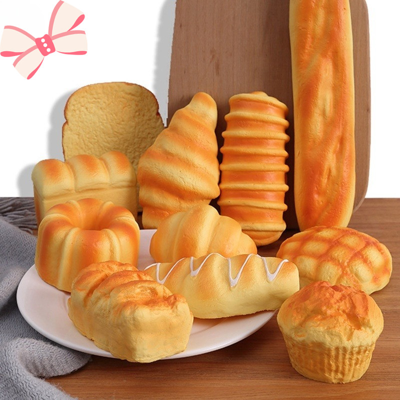 ขนมปังปลอม ของเล่นบีบอัด โมเดลขนมปังปลอม สกุชชี่ Squishy Bread ของเล่นสกุชชี่ RYT