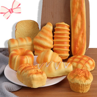 ขนมปังปลอม ของเล่นบีบอัด โมเดลขนมปังปลอม สกุชชี่ Squishy Bre…