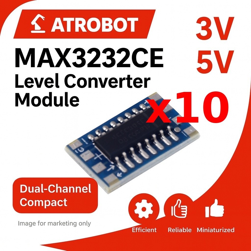 10 Sets – MAX3232CSE โมดูลแปลง RS232-TTL 3-5V 120kbps 2CH ขน