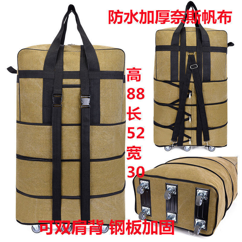HOT DEAL[Shop Hot Sale]ขายตรงจากโรงงาน158Aviation Canvas Checked Bag with Universal Wheels, Large Ca
