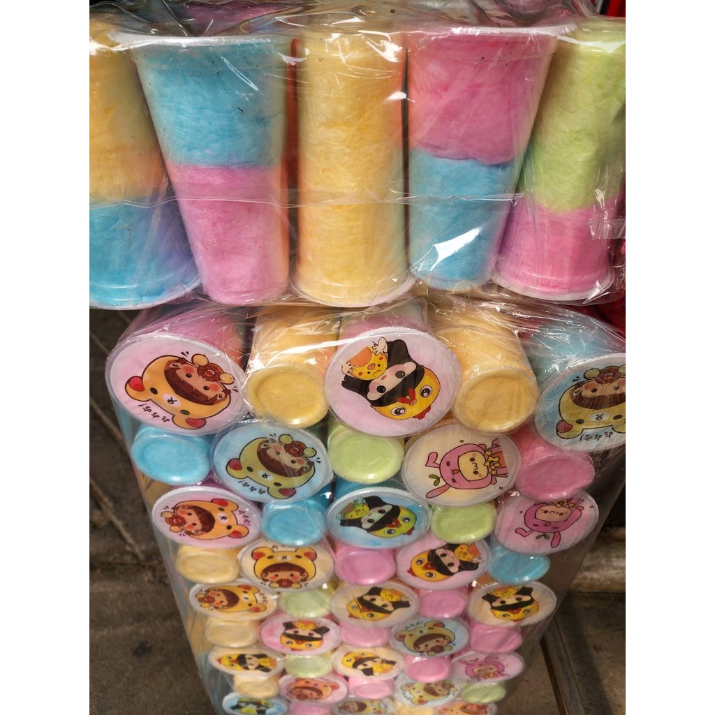 10 กระปุก ขนมสายไหม กระปุกใหญ่ ขนาด22 ออนซ์ ขนมไทย ขนมสายไหม