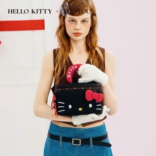 ของขวัญคริสต์มาส TOUTOU Hello Kitty กระเป๋าแต่งหน้าความจุขนาดใหญ่ห้องน้ําแบบพกพากระเป๋าสตรี