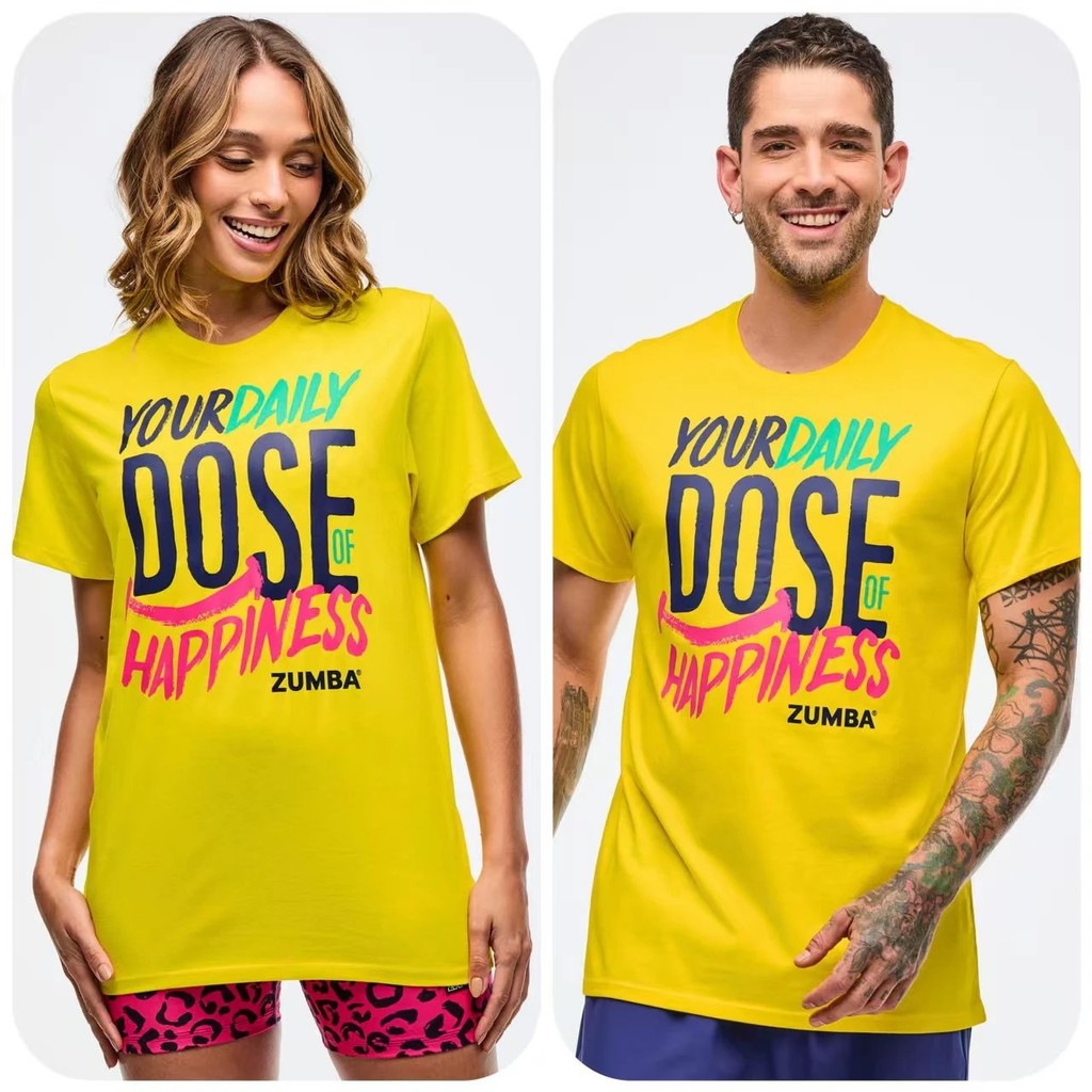 Zumba Crop Top แขนสั้น ทรงบ็อกซี คอเต่า สำหรับออกกำลังกายและใส่ง่าย