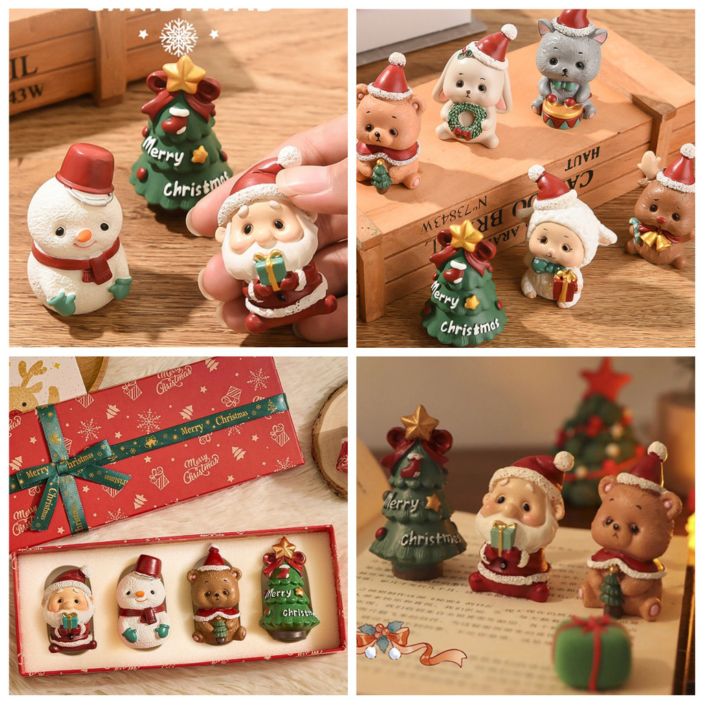 มินิแซนตาคลอส และของตกแต่งต้นคริสต์มาส รวมถึงสกุลโทป อุปกรณ์ประดับคริสต์มาสครบเซ็ต