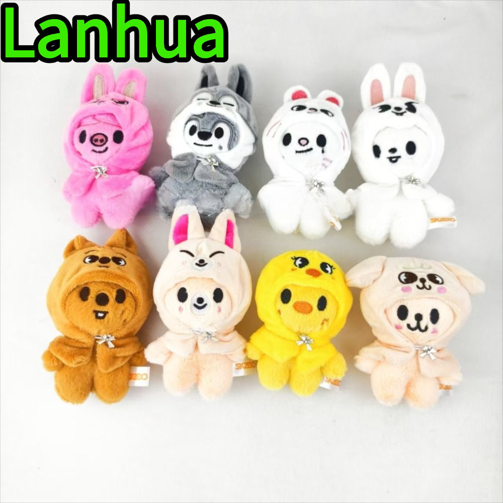 LANHUA SKZOO พวงกุญแจตุ๊กตา, Seoul FM Field Plush Doll Cloak Pendant Toy, Felix HyunJin Jisung 10cm 