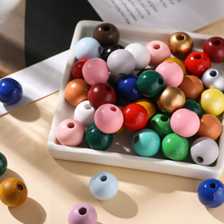 St.kunkka 20 ชิ้น ลูกปัดไม้ดอกบัว 16 มม. ลูกปัดไม้ ใช้สำหรับ…