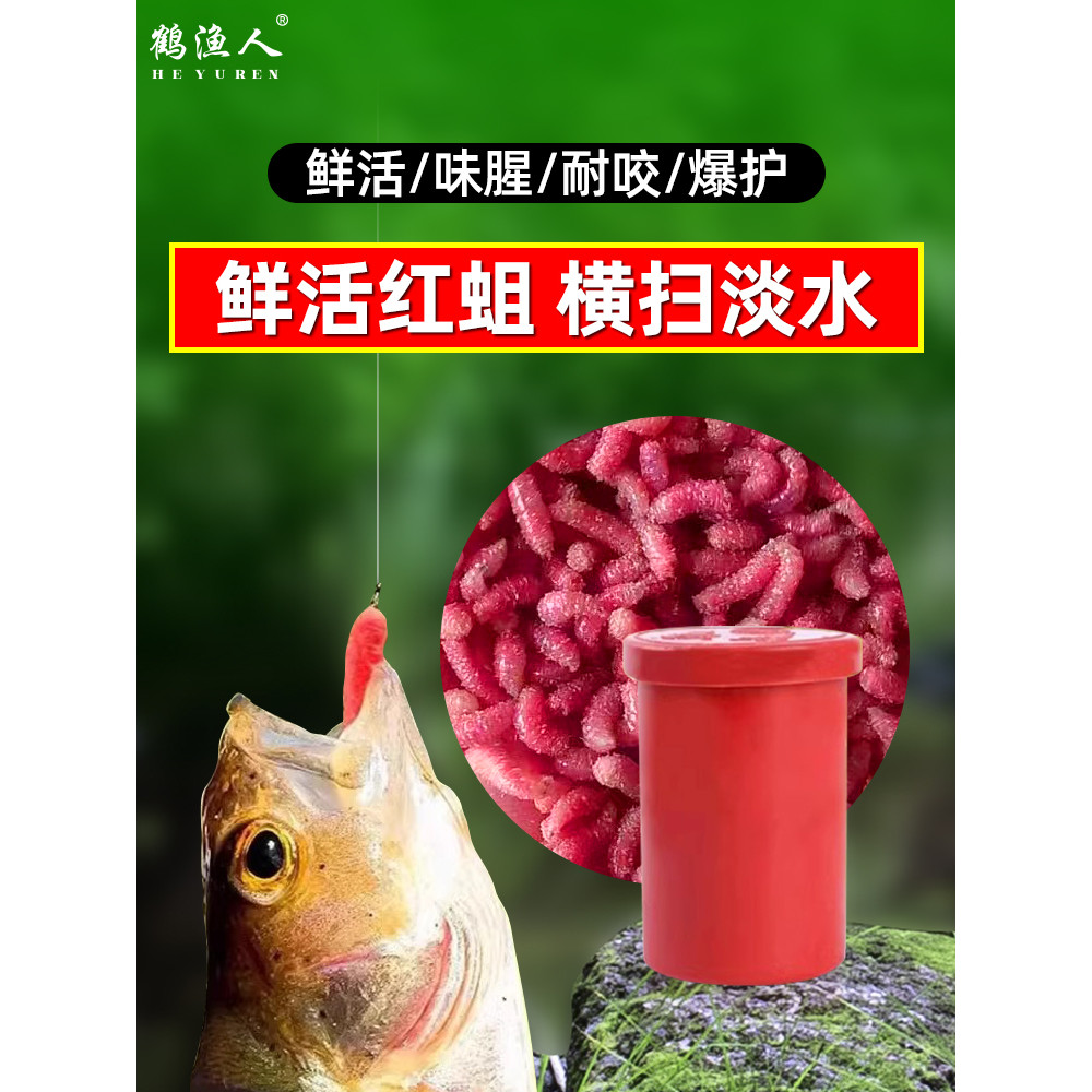 ลิปแมท lipstick Fresh Red Maggot Worm Live เหยื่อตกปลาป่า Crucian ปลาคาร์พ Big Bang Stream ตกปลา Gro