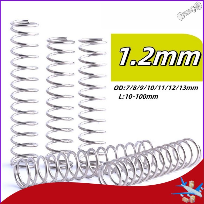304 สปริงบีบสแตนเลส d1.2มม * เส้นผ่านศูนย์กลางภายนอก: 7-13มม ความยาว:10-100มม）compression spring SUS