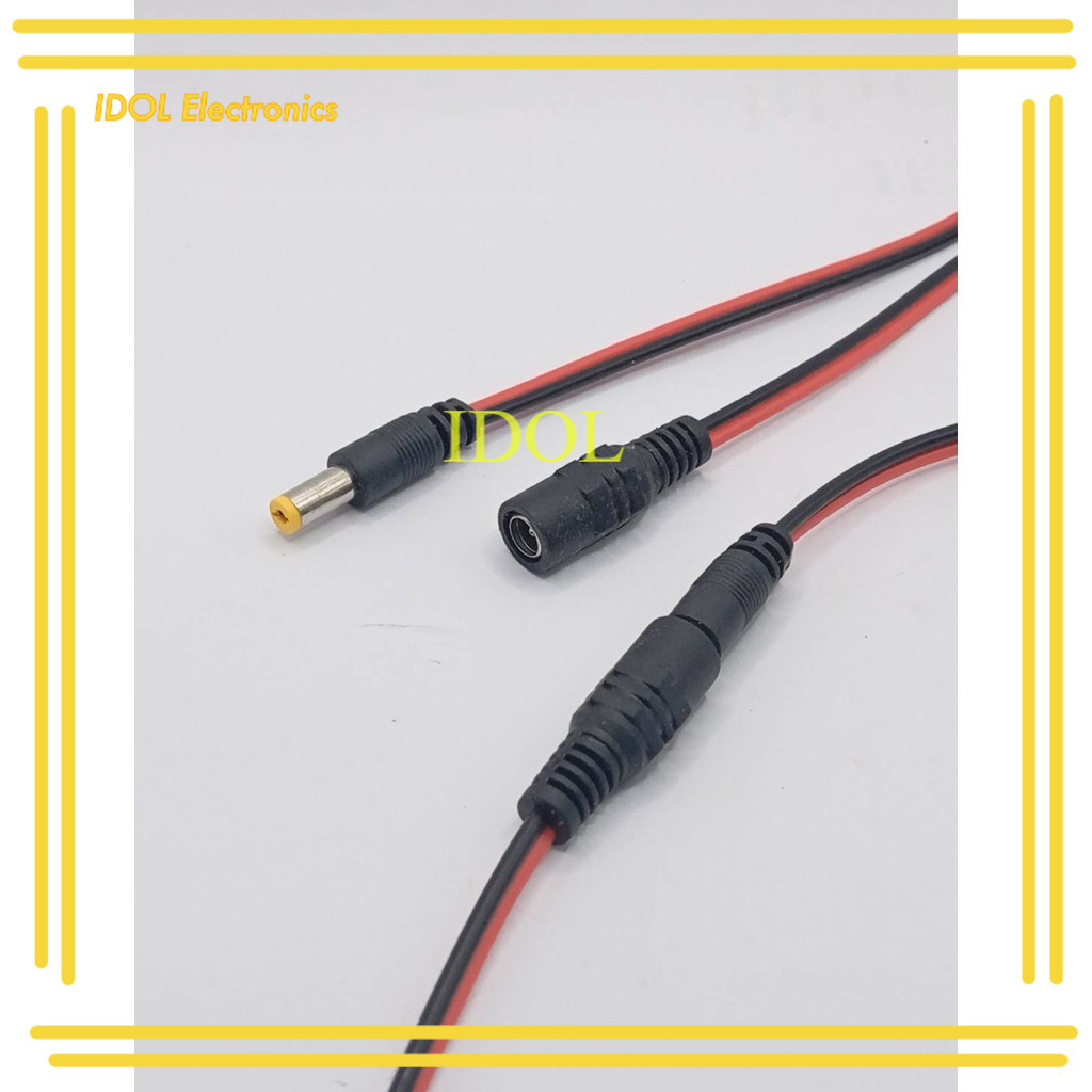 ส่งใว 1คู่ ผู้+เมีย แจ๊คเสียบ DC 5.5*2.1 mm ซ็อกเก็ตปลั๊กแจ็คเสียบสายเคเบิล 12 โวลต์ ตัวผู้ ตัวเมีย เชื่อมต่อ อุปกรณ์