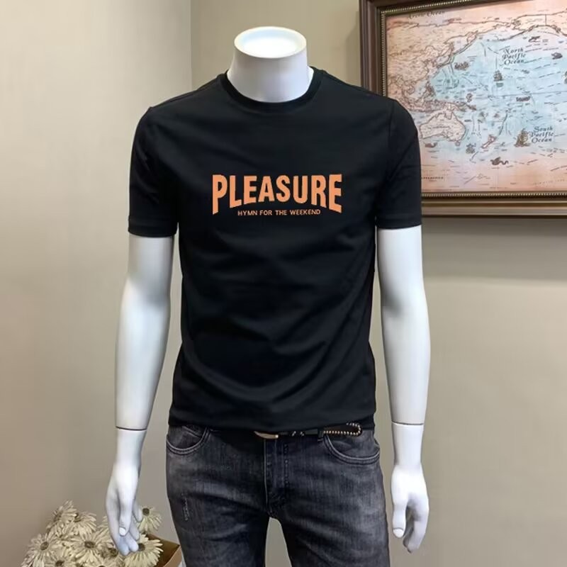 เสื้อยืด Simple COD พิมพ์ 2025 Influencer แขนสั้น 2024 สไตล์ใหม่ Street Wear ใหม่ห้าจุดแขนด้านบนผู้ช