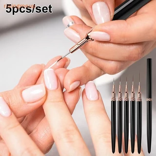 [risingmeup] 5 ชิ้น/เซ็ต Nail Art Liner Brush สําหรับการออกแบบภาพวาด Striping,เจล Liner Nail Art Brushes สําหรับเล็บ 7/9/11/15/20 มม.ใหม่