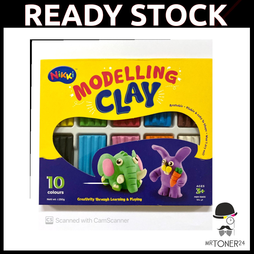Nikki Modelling Clay /Plasticine / Tanah Liat Pemodelan - ศิลปะ 10 สีแนะนํา MD100 MD-100 MD 100
