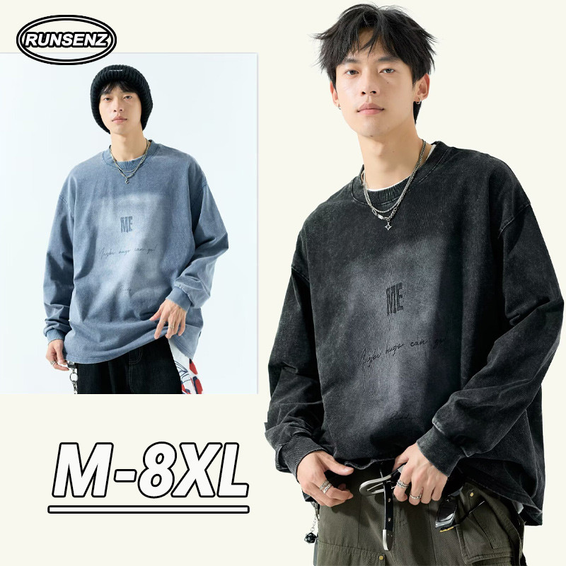 เสื้อสเวตเตอร์สไตล์วินเทจเกาหลีทำจากผ้าฝ้าย สำหรับผู้ชาย สวมใส่ง่าย และขนาดบวก