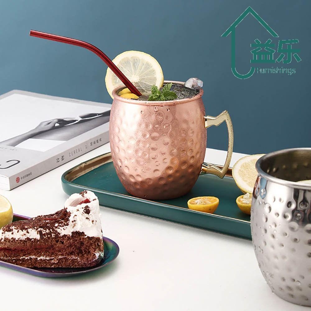 ถ้วยแก้ว ANTINON หนา 500ml ถ้วยทองแดงบริสุทธิ์, พร้อมที่จับตอก Strong Moscow Mule Moscow Mule แก้ว M