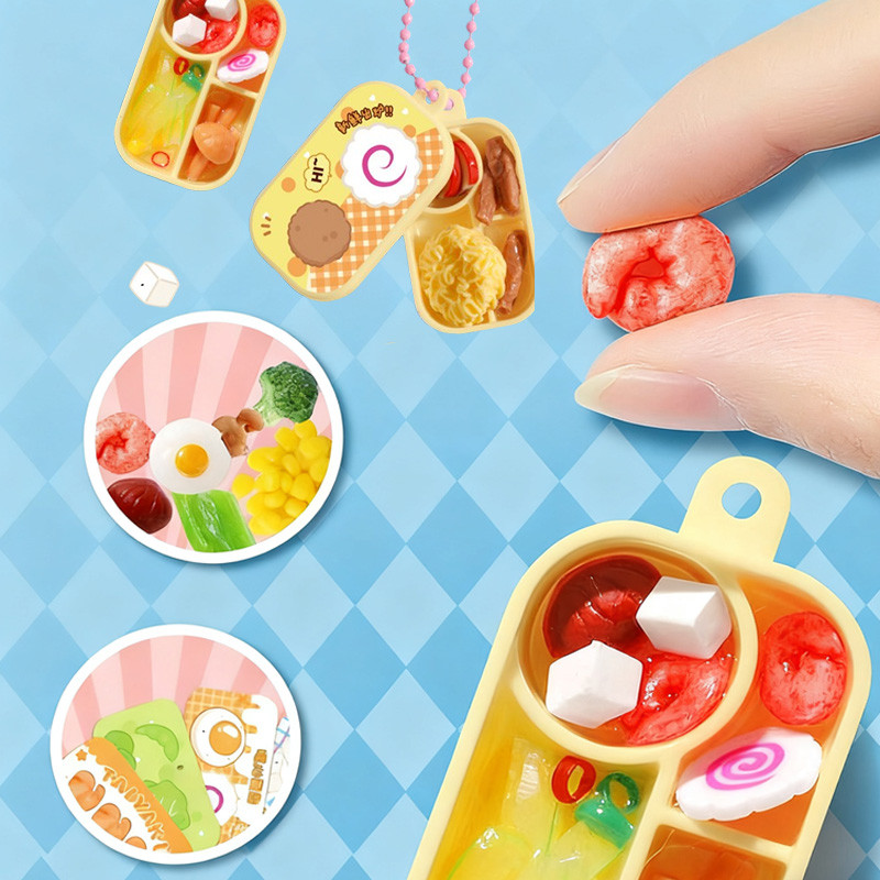 COD ﻿ของเล่นแฮนด์เมด DIYพวงกุญแจ ของเล่นเด็กในครัว ชุดของเล่นครัวกล่องข้าว ห้องครัวโมเดลจิ๋ว - รูปที่ 3