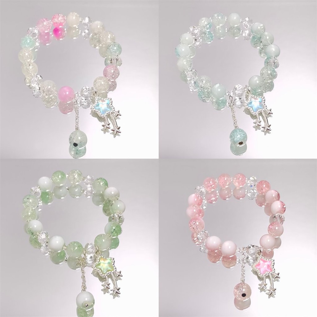 สร้อยข้อมือคริสตัลดาวตก แบบซูเปอร์นางฟ้า สไตล์หวาน อเนกประสงค์ เหมาะสำหรับนักเรียนและของขวัญวันหยุด