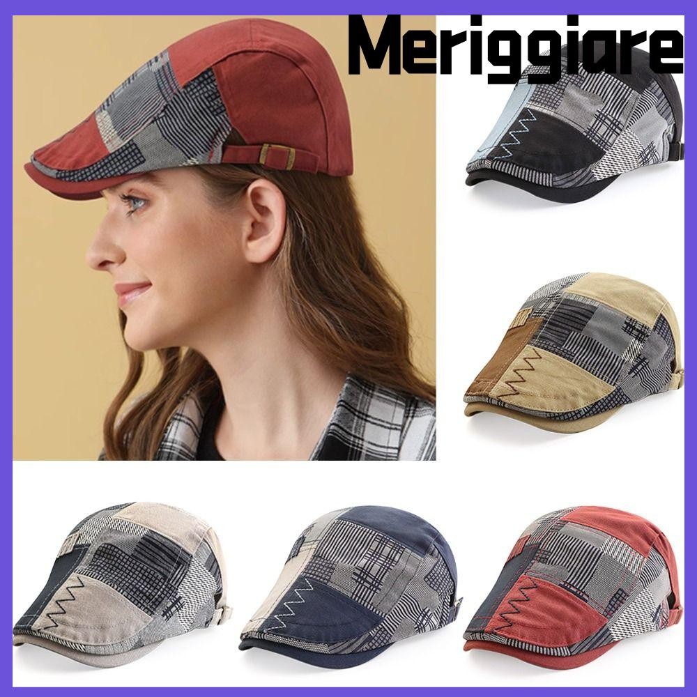 MERIGGIARE Beret Hat, England French Gentlemen Flat Cap, Fashion Casual Adjustable Vintage Cowboys H