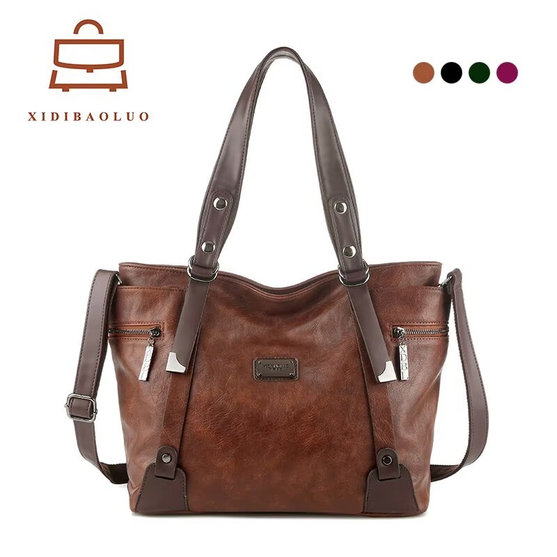 XIDIBAOLUO สไตล์ยุโรปและอเมริกามือถือกระเป๋าสะพายข้างไหล่เดียว neutral tote กระเป๋านุ่มกระเป๋าผู้หญิ