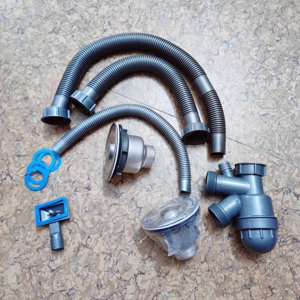 ชุด Sink Siphon - ท่อระบายน้ําอ่างล้างจานสแตนเลส 304 PHI 110 2 HOLES (BOIL) - GOOD ANTI-ODOR - ราคาที่ถูกที่สุด