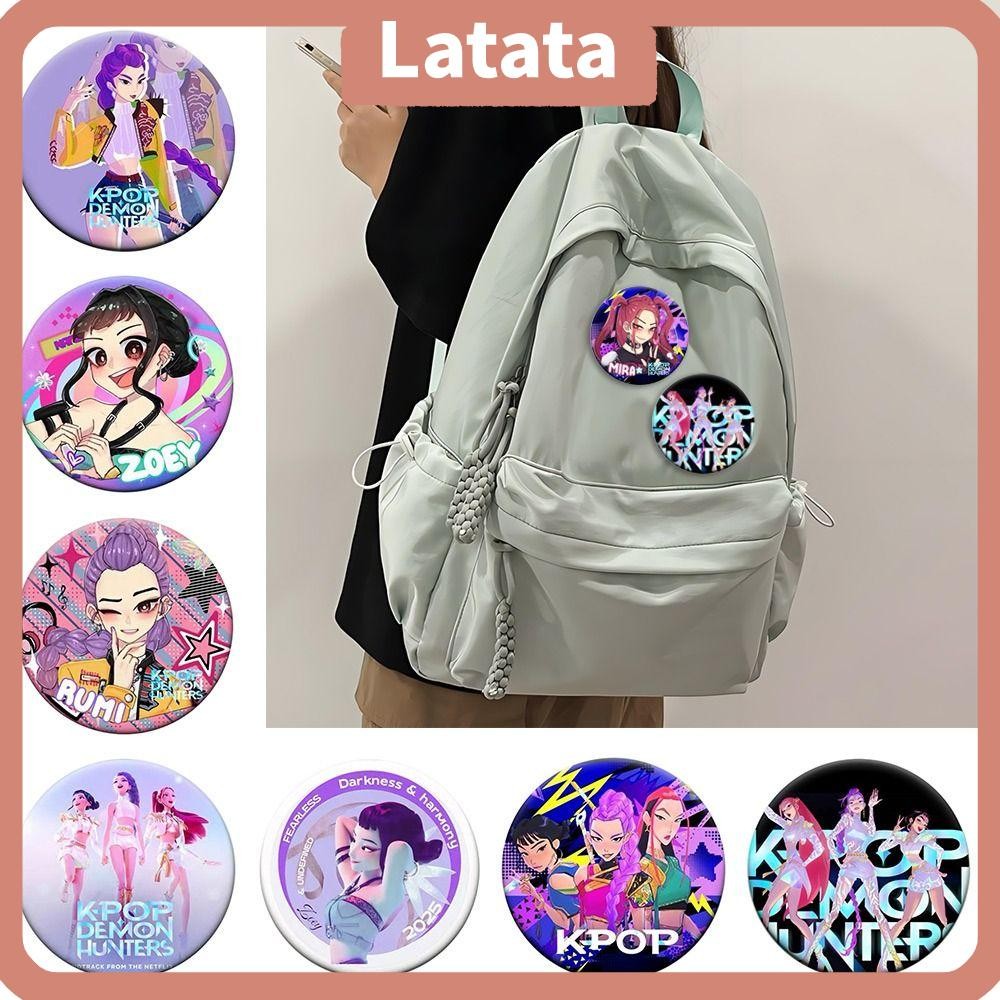 LATA Demon Hunters Badge ของสะสมจากอะนิเมะ Rumi, Zoey, Jinu, และ Mira เข็มกลัดสำหรับcosplayและงานDIY