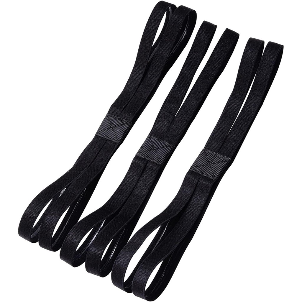 Shappy 3 Pieces Double-straps Sport Headbands Elastic Hairband Non-slip Sweatband for Women or Men