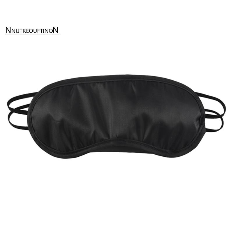 [ขายร้อน N]หน้ากากนอน Eye Mask Blindfold Travel Black Nylon 18.5x9cm Fashion