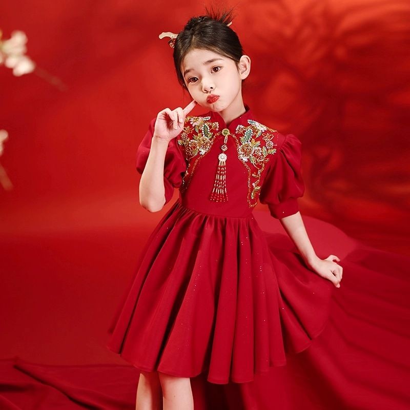 ชุดแซลมอนสำหรับเด็กหญิง ออกแบบใหม่ สีแดงสดใส เหมาะสำหรับฤดูร้อน