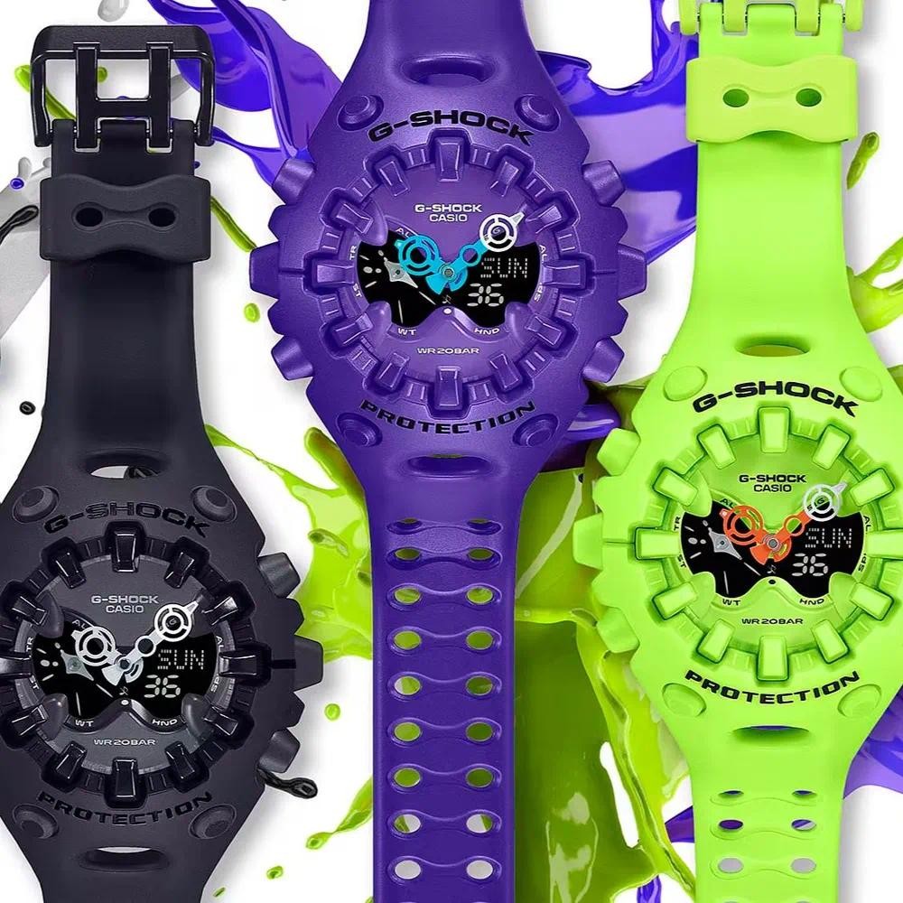 GA-V01-2A นาฬิกาสีม่วง สายเรซินกันน้ําสําหรับเล่นกีฬา w273